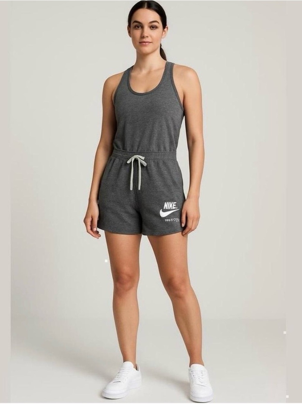 Nike Dark Gray Sleeveless Romper with Drawstring-SZ S
